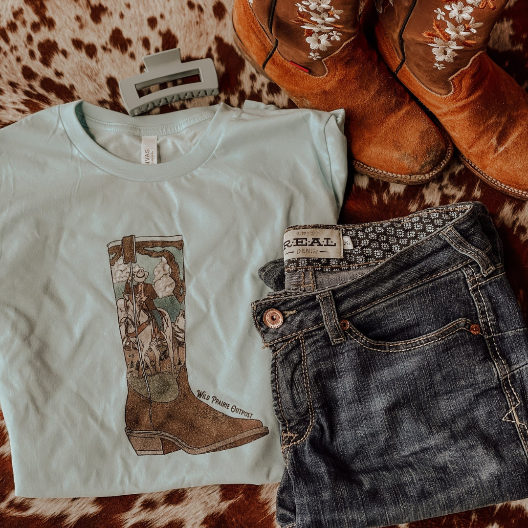 There is a Cowboy in my Boot Western Tee