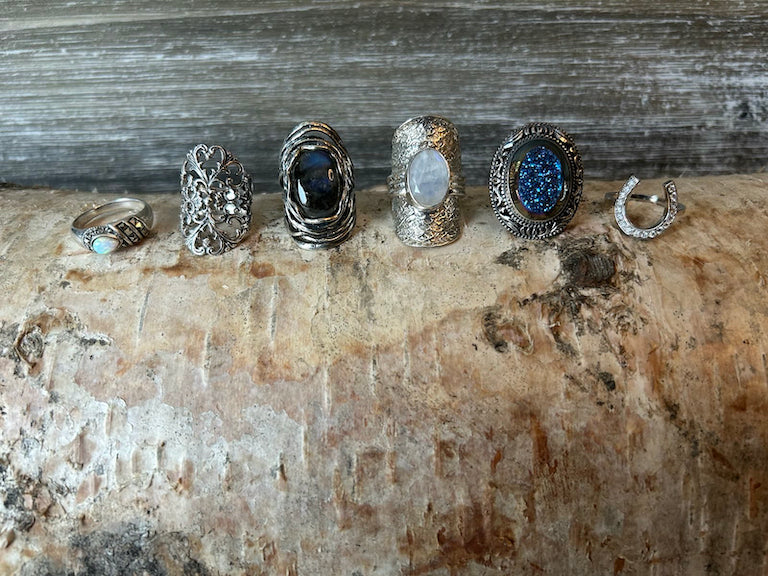 Vintage and New Sterling Silver Rings and Necklaces
